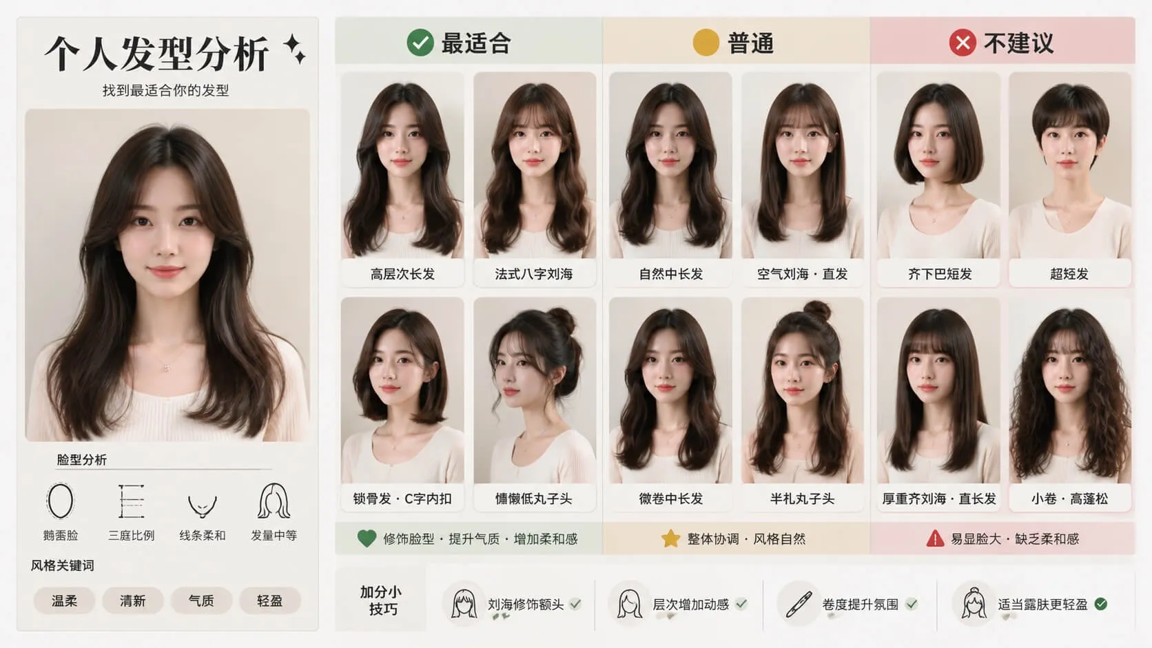 AI Image Editor – Hairstyle comparison chart